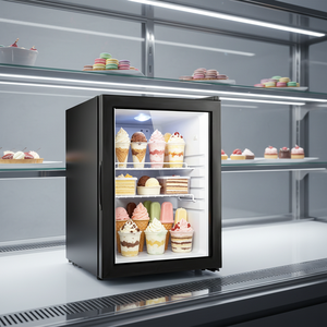 Elegant Multi Layer Storage Design <b>Table</b> Top Fridge Freezer Glass Door <b>Mini</b> Fridge 98L Compressor Fridge for Bakeries, Desserts - Product Image 1