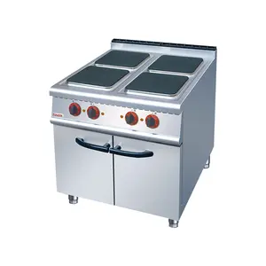 900 Series Thương Mại Bếp Bếp Điện Vuông 4-Burner Nấu Ăn Bếp Với Tủ Cho Nhà Hàng