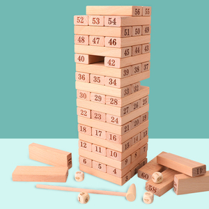 Holz-Mehrzweck-Frühförderungs-Stapelblöcke für Kinder, Balancierende Bauklötze für Familienspaß und Lernspielzeug - Product Image 1