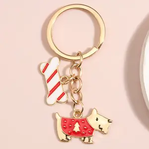 High Quality Cute Cartoon Animals Keychains Alloy Metal Keychain Couple Pendant