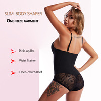 Combinaisons gainantes en gros, effet amincissant et raffermissant, avec dentelle, soutien-gorge intégré, rehausseur de fesses, en Spandex/Nylon fin pour femme