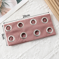 Bandeaux élastiques côtelés avec œillets métalliques – Grande vente – Bandeaux larges multicolores – Accessoires capillaires quotidiens et sportifs