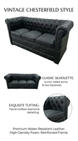 Eleganter Kamelleder-Schönheits-Empfangsstuhl Luxuriöses Chesterfield-Salon-Wartesofa Nagelstudio-Möbel Boutique-Sitzgelegenheit