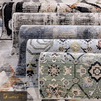 Tapis de salon LandScopeTech turc vintage tissé Wilton, moderne abstrait, en polyester haute densité, antidérapant, résistant à l'usure, pour animaux de compagnie