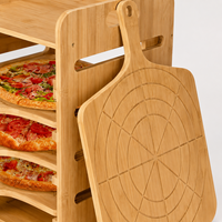 Plateau de service en bambou en gros avec 4 planches amovibles, organisateur multi-niveaux, logo personnalisé OEM pour les acheteurs B2B en gros