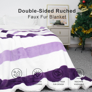 Couverture en <span class=keywords><strong>fausse</strong></span> <span class=keywords><strong>fourrure</strong></span> confortable, chaude, non pelucheuse, douce et moelleuse, couverture double face en <span class=keywords><strong>fausse</strong></span> <span class=keywords><strong>fourrure</strong></span> Lora pour l'hiver - Product Image 1