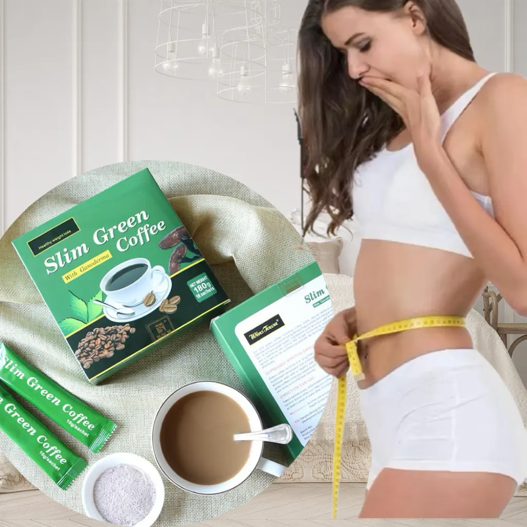 Ince yeşil kahve doğal bitkisel diyet kontrol tozu anında kilo kaybı Ganoderma kahve zayıflama özelleştirmek