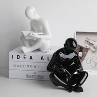 Porte-livres en céramique écologique haute température, figurine humaine abstraite, décoration moderne pour la maison et le bureau, vente en gros usine