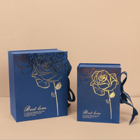 Boîte cadeau rigide en carton écologique en gros avec fermeture magnétique, impression feuille d'or rose, impression quadricolore pour la Saint-Valentin
