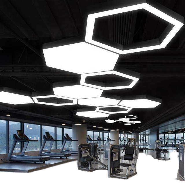 Modern Portable High Brightness LED Workshop Lighting IP54 Rated 5 Hexagon Honeycomb Design Easy-to-Install Waterproof