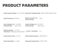 Disjoncteur intelligent WiFi 63A avec compteur d'énergie, protection contre les fuites à la terre, surtension et sous-tension, relais de protection pour la maison, rail DIN