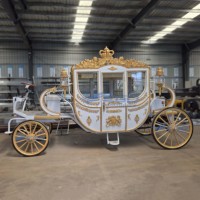 Calèche électrique royale traditionnelle pour le tourisme, de haute qualité, élégante, capacité 6 personnes, sièges en cuir souple