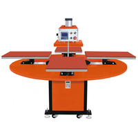Nouvelle presse à chaud semi-automatique Disen pneumatique hydraulique 40*50cm à 4 stations pour transfert par sublimation sur t-shirts, avec plusieurs plaques