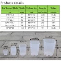 2/3/4/5/6/7 inç Dayanıklı Şeffaf Plastik Saksı Bahçe Sukulent Orkide Bitki Saksısı Kök Kontrolü Bonsai Kabı