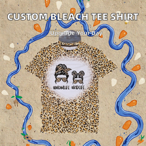 เสื้อถักลายเสือดาวแบบลำลองสำหรับพิมพ์แบบกำหนดเองระบายอากาศด้านหน้าคอกลมแขนสั้นทรงหลวม - Product Image 2