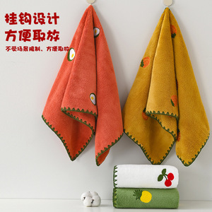 ผ้าขนหนูคอรัลฟลีซ 140x70 ซม. ปักลายผลไม้ แห้งเร็ว ใช้ในบ้าน - Product Image 3