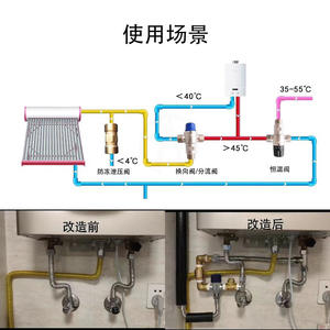 Válvula Termostática de Inversión de 4 y 6 Pulgadas para Calentador de Agua a Gas, Válvula de Desviación de Tubería de Tres Vías, Conmutación Automática Solar, Control Manual - Product Image 3