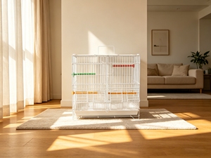 Jaula de hierro mediana al por mayor con bandeja de plástico de múltiples compartimentos para cría y vuelo de canarios y loros. - Product Image 2