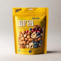 Bolsa con fuelle lateral de plástico BOPP personalizada OEM, resellable con cremallera, de alta barrera, apta para uso alimentario, con forma troquelada para nueces pecanas crudas