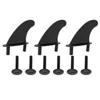 Lot de 3 ailerons de planche de surf souples en PVC pour longboard avec vis de fixation