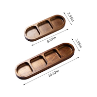 Plat à condiments en bois d'acacia écologique de qualité supérieure facile à nettoyer plateaux de service de couleur unie pour restaurants hôtels pour plats à sauce