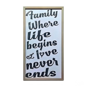 Letrero <span class=keywords><strong>de</strong></span> Pared con Marco <span class=keywords><strong>de</strong></span> Madera Estilo Rústico, OEM ODM, <span class=keywords><strong>Familia</strong></span>: Donde el Vida Comienza y el <span class=keywords><strong>Amor</strong></span> Nunca Acaba (20cmx40cm), Hecho en China - Product Image 1