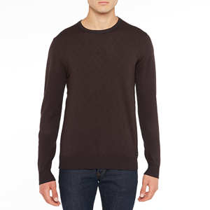 Maglione girocollo in tessuto viscosa acrilico viscosa abbigliamento uomo di alta qualità Made in Italy - Product Image 1