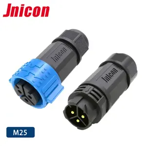 Jnicon M25防水大电流3针50a电源连接器