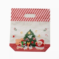 Vente en gros, impression personnalisée, sacs-cadeaux de Noël transparents découpés, impression de sacs d'emballage de bonbons en plastique découpés à l'emporte-pièce