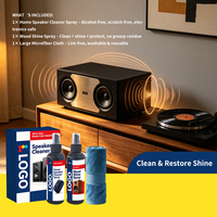 Kit de nettoyage pour enceintes, direct usine, avec spray, chiffon microfibre, produit d'entretien pour bois, récipient en plastique, parfum personnalisé pour enceintes audio