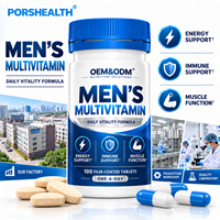 Multivitamines pour hommes adultes de marque privée avec zinc chélaté et vitamines B méthylées |   100 comprimés végétaliens sans gluten pour l'énergie quotidienne et le soutien immunitaire