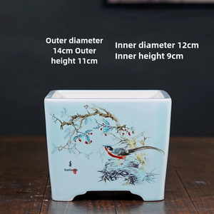 Vasi Quadrati in Ceramica Smaltata di Alta Qualità per Esterni, Impermeabili, per <span class=keywords><strong>Fiori</strong></span> e Piante, Ideali per Giardino - Product Image 5