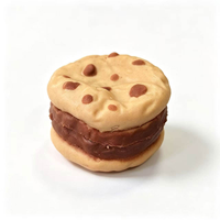 Balle anti-stress souple en forme de biscuit, à remontée lente, jouet sensoriel en TPR, biscuit sandwich réaliste, son croquant, à presser, pour adultes, bureau