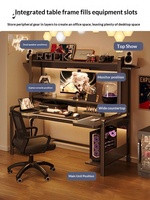 Bureau d'ordinateur en métal avec étagère intégrée et ensemble table et chaise de gaming pour chambre à coucher et usage domestique