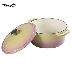 Promotion : <span class=keywords><strong>Cocotte</strong></span> <span class=keywords><strong>en</strong></span> <span class=keywords><strong>fonte</strong></span> émaillée de 26 cm (4,7 QT) avec couvercle pour cuisine et restaurants – Construction métallique - Product Image 2