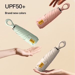 Paraguas <span class=keywords><strong>de</strong></span> Bolsillo Manual Plegable Mini <span class=keywords><strong>de</strong></span> 5 Pliegues y 6 Varillas con <span class=keywords><strong>Protección</strong></span> <span class=keywords><strong>UV</strong></span> y Revestimiento Negro para Mujer, Ideal para Días Soleados y Lluviosos - Product Image 2