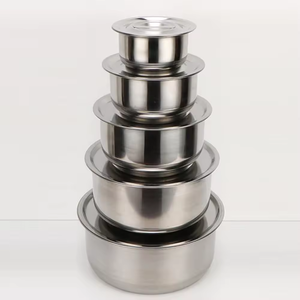 Factory 5pcs Stainless Steel <strong>Pots</strong> Cooking <strong>Pot</strong> Soup Stock <strong>Pots</strong> OG Kitchen <strong>Utensil</strong> Indian Cookware Set With Lids - Product Image 6
