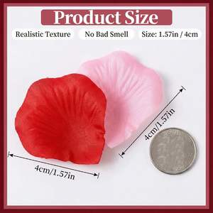 Pétalos de Rosa Artificiales al por Mayor, Pétalos de Rosa Roja de Seda, Decoración para el Día de San Valentín - Product Image 2