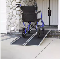 Rampe d'accès pour fauteuil roulant en aluminium réglable, imperméable, portable, pour escaliers