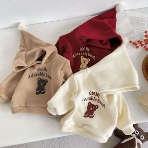 Quần áo trẻ sơ sinh dài tay cho bé gái Áo nỉ có mũ ấm áp cho bé trai Áo thun in hình - Product Image 2
