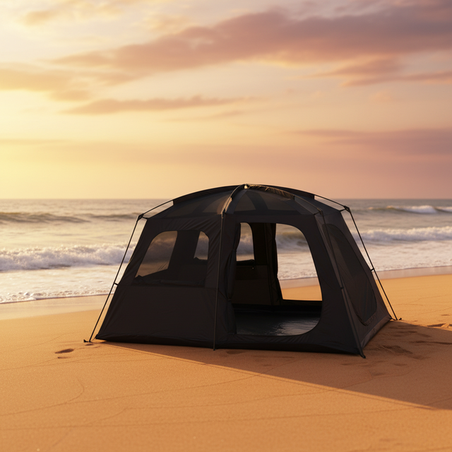 2026 New Automatic Pop-up One Bedroom Beach Tent Best Seller Large Beach Canopy Windproof Waterproof Four-season Sun Shelter