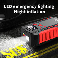 Démarreur de voiture portable 4 en 1 12V et compresseur d'air multifonction, booster de batterie au lithium, gonfleur de pneus
