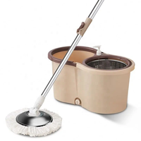 Vadrouille en microfibres facile à nettoyer en usine Offre Spéciale vadrouille pivotante 360 rotative pour nettoyer le sol avec seau en plastique