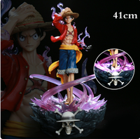 Anime One Piece GK Monkey D Luffy Roronoa Zoro Vinsmoke Sanji figura de acción con LED colección estatua modelo niños Juguetes