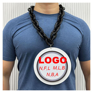 Collar de cadena grande personalizado con logo de fútbol americano y baloncesto, diseño de Leones, con logo 3D de espuma dorado extragrande de 8x6 pulgadas, accesorio para aficionados - Product Image 5