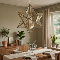 Lanterne LED Ramadan en forme de lune, lampe arabe musulmane dorée en fer, artisanat à piles, lampe de nuit étoilée, décoration intérieure pour chambre et fête, lampe de table