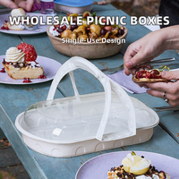 Boîtes à pâtisserie et bento ovales jetables en PVC, gaufrées et vernissées, pour pâtisseries, desserts et Noël - Vente en gros