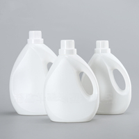 Bouteille en plastique HDPE blanche de 2L et 3L pour savon liquide et lessive, avec bouchon à vis, conteneur vide