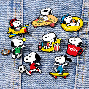 <span class=keywords><strong>WOWEI</strong></span> Badges en émail en alliage de zinc inspirés de Snoopy, badges de dessins animés vibrants, objets de collection durables, cadeau idéal et accessoire vestimentaire - Product Image 1