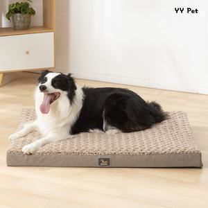 Cama Ortopédica Grande para Perros, Ecológica, Impermeable, de Terciopelo Rosa, Suave, Esponjosa, Lavable, con Cubierta Desmontable - Product Image 1